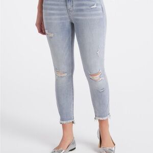 Trendy Distressed Gray Ankle Jeans